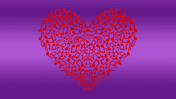 Heart shaped music notes